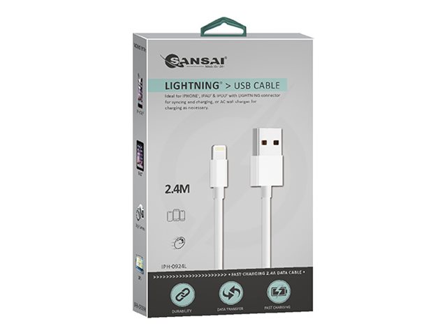 Sansai Lightning cable 2.4 Package view Left-angle 76900