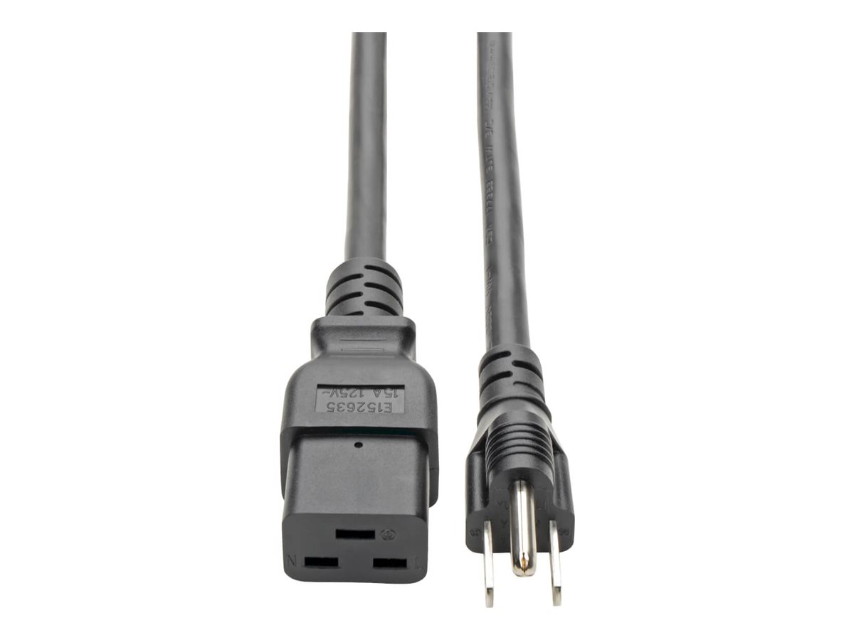 Tripp Lite 10ft Power Cord Cable 5-15P to C19 Heavy Duty 15A 14AWG 10'
