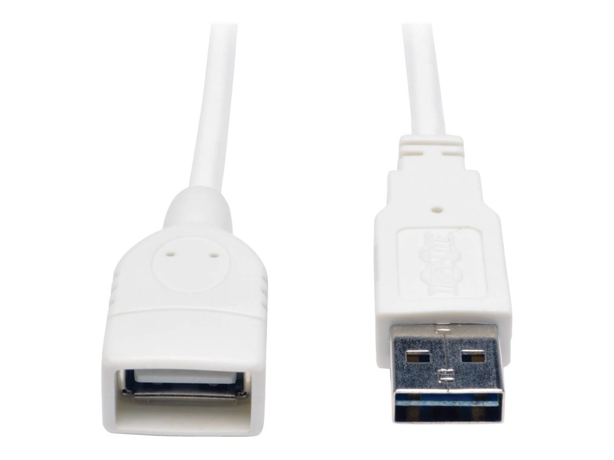 Tripp Lite 10ft USB 2.0 High Speed Extension Cable Reversible A to A M/F White 10'
