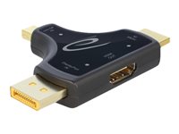 DeLOCK 3 in 1 Monitor Adapter HDMI / DisplayPort / mini DisplayPort in to HDMI out 4K 60 Hz Video / lyd adapter