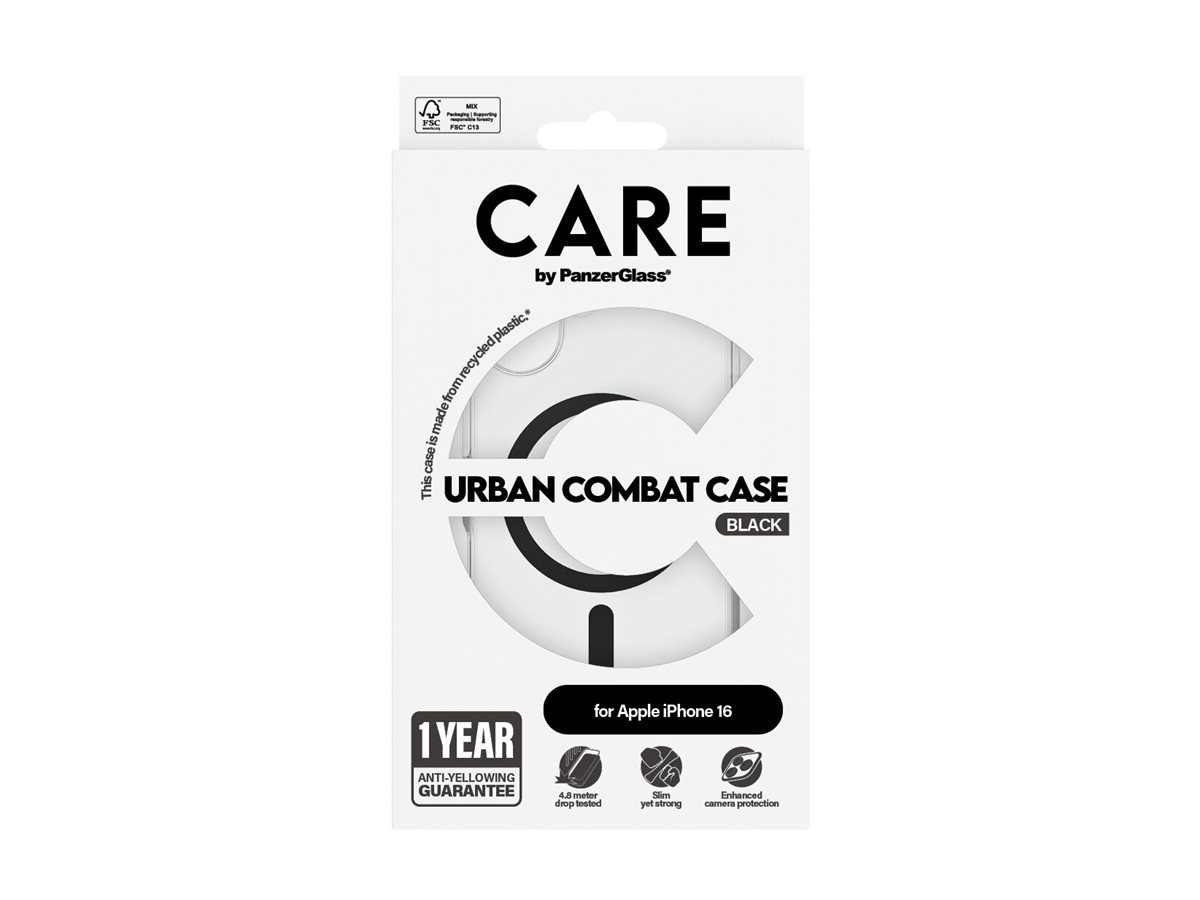 PanzerGlass CARE kryt Apple iPhone 16 MagSafe Urban Combat čirý/černý – foto 4