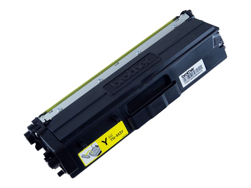 Brother TN443Y High Yield yellow original toner Product shot Left-angle 79450