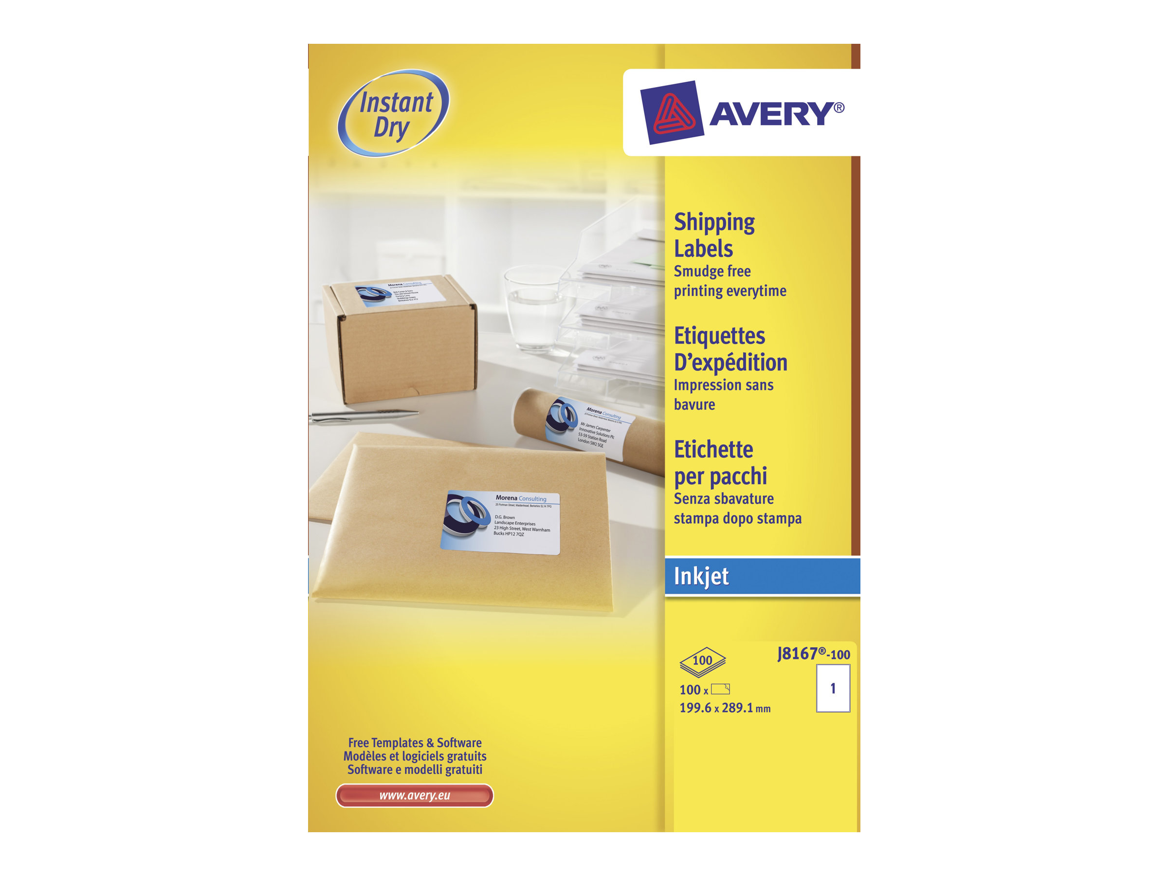 Avery Inkjet - address labels - 100 label(s) - 199.6 x 289.1 mm
