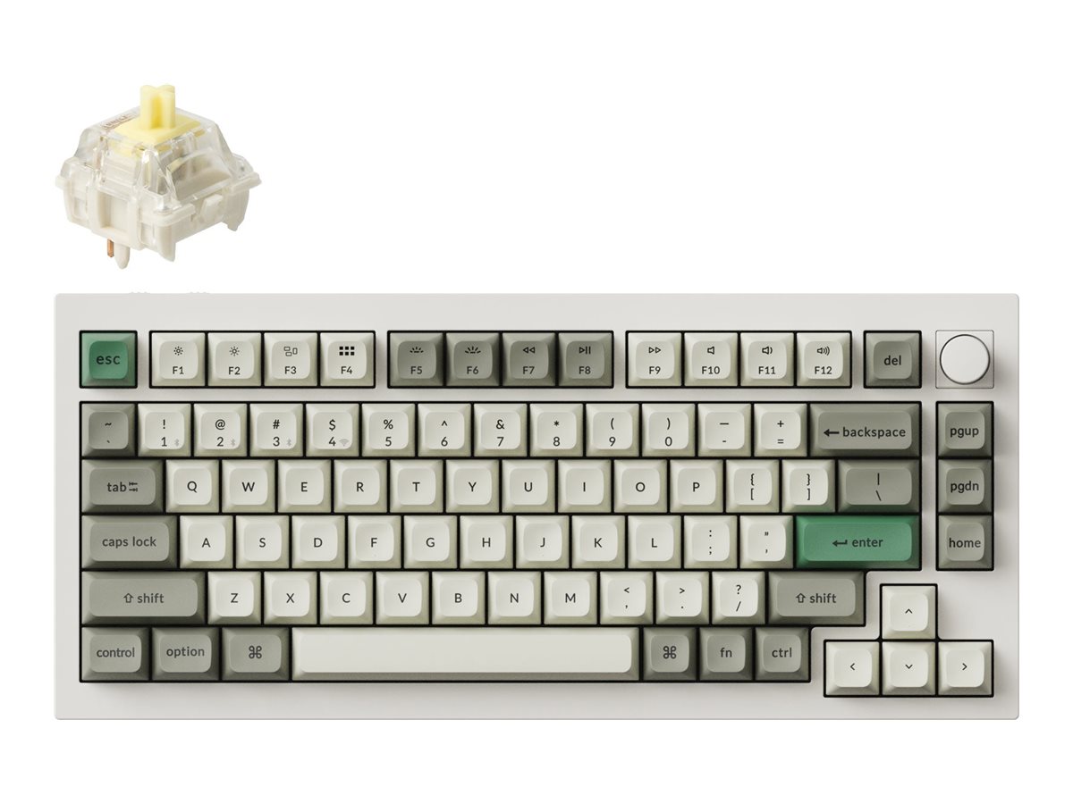 Keychron Q1 Max keyboard QMK/VIA custom mechanical fully assembled knob shell white Input Product shot Front 79800