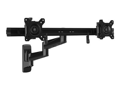StarTech.com VESA 75x75/100x100mm dual monitor wall mount for 2 displays up  to 24 (11lb/5kg per screen) with synchronized horizontal articulation -  Secure two computer monitors along the 25.2 horizontal crossbar; The  articulating