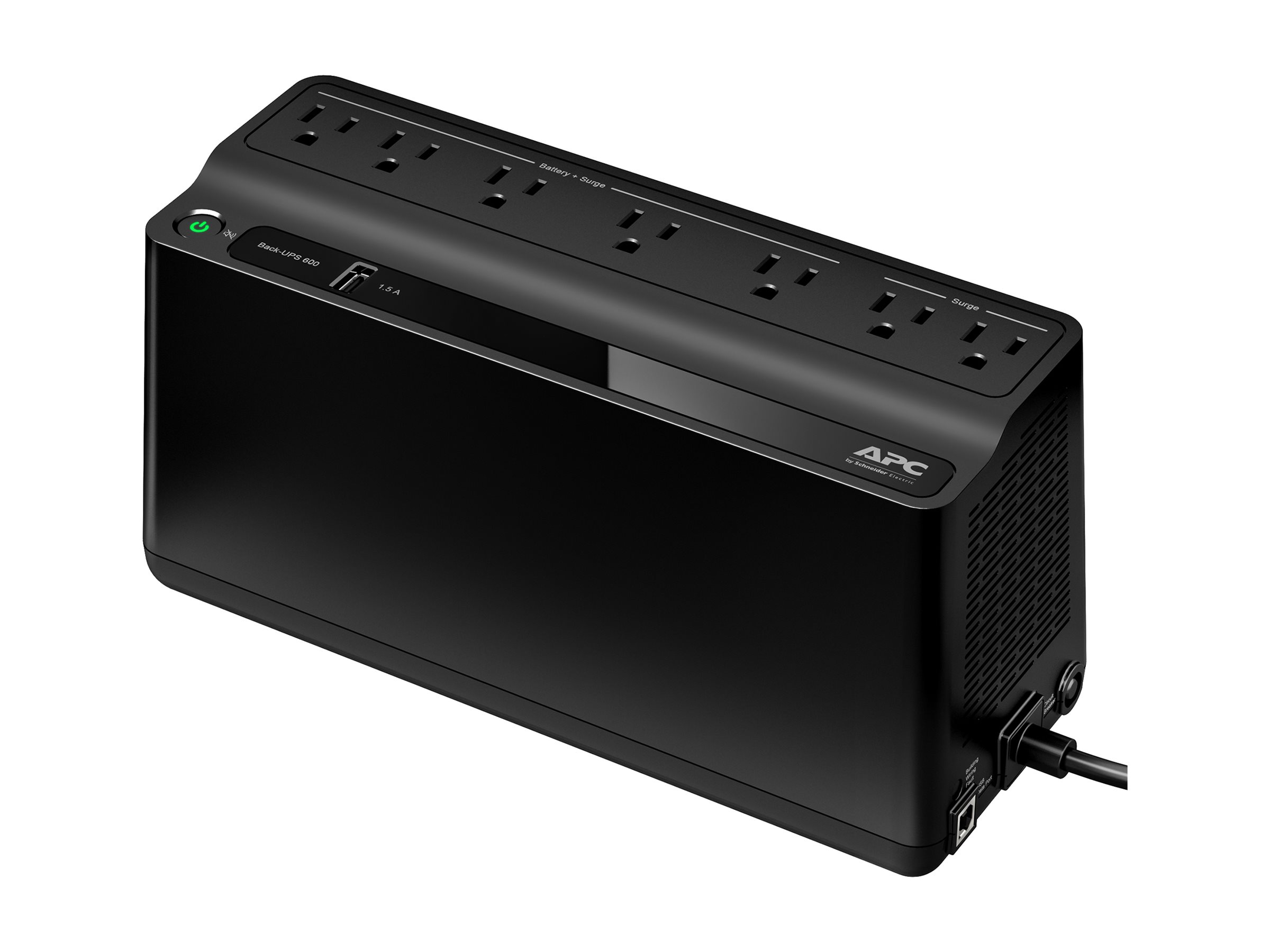 APC Back-UPS BE600M1-LM - UPS - CA 120 V - 330 vatios - 600 VA - USB - conectores de salida: 7
