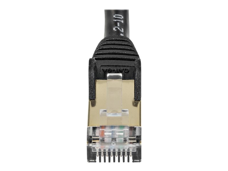 StarTech .com 7m CAT6A Ethernet Cable, 10 Gigabit Shielded Snagless RJ45 100W PoE Patch Cord, CAT 6A 10GbE STP Network Cable w/Strain Relief, Black, UL Certified Wiring/TIA