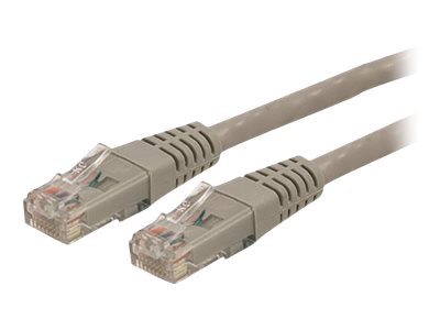 Startech 1ft CAT6 Ethernet Cable, 10 Gigabit Molded RJ45 650MHz 100W PoE Patch Cord, CAT 6 10GbE UTP Network Cable with Strain Relief, Gray, Wiring is UL Certified/TIA