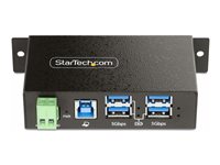Startech 4-Port Managed USB Hub with 4x USB-A, Heavy Duty with Metal Industrial Housing, ESD & Surge Protection, Wall/Desk/Di