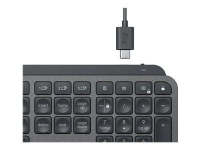 Logitech MX Keys - Tastatur - bagbelyst - Bluetooth, 2.4 GHz - Pan Nordic - grafit (920-009411) | eShop |