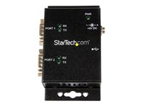 Startech USB to Serial Adapter - 2 Port - Wall Mount - Din Rail Clips - Industrial - COM Port Retention - FTDI - DB9 (ICUSB23