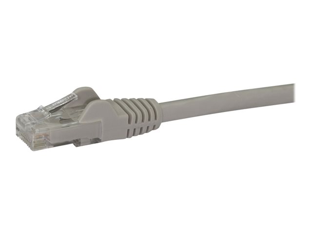 Image of StarTech.com 5m CAT6 Ethernet Cable, 10 Gigabit Snagless RJ45 650MHz 100W PoE Patch Cord, CAT 6 10GbE UTP Network Cable w/Strain Relief, Grey, Fluke Tested/Wiring is UL Certified/TIA - Category 6 - 24AWG (N6PATC5MGR) - patch cable - 5 m - grey