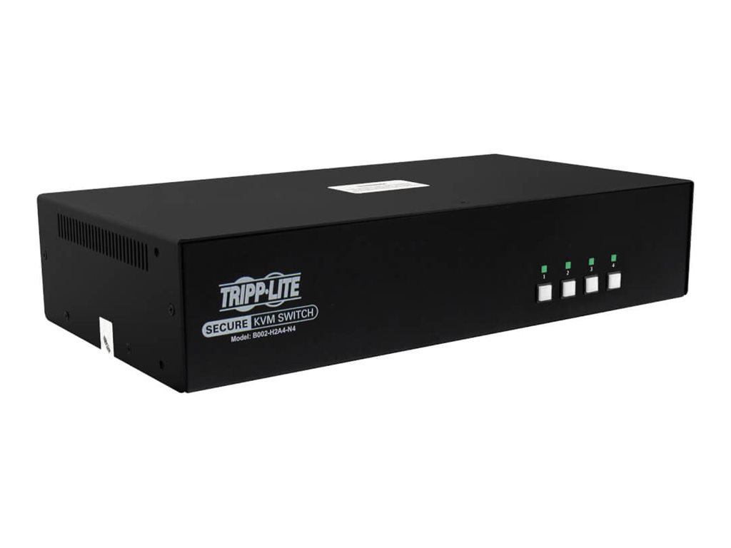 Tripp Lite Secure KVM Switch, 4-Port, Dual Head, HDMI to HDMI, 4K, NIAP PP4.0, Audio, TAA