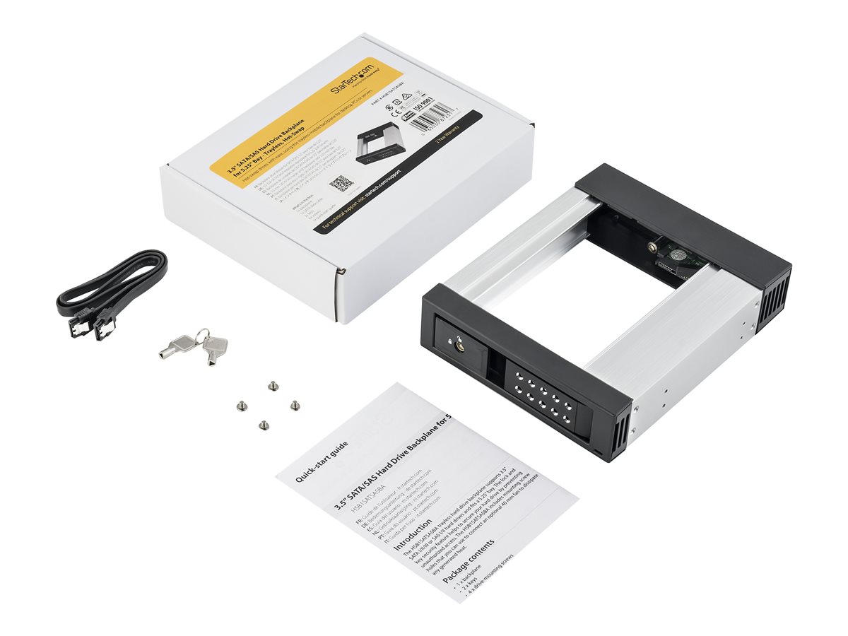 StarTech.com 5.25" to 3.5" Trayless Hard Drive Hot Swap Bay - Removable Hard Drive Bay for 3.5" SATA/SAS Drives - Aluminum (HSB1SATSASBA) - bay adaptér pro datový sklad – foto 7