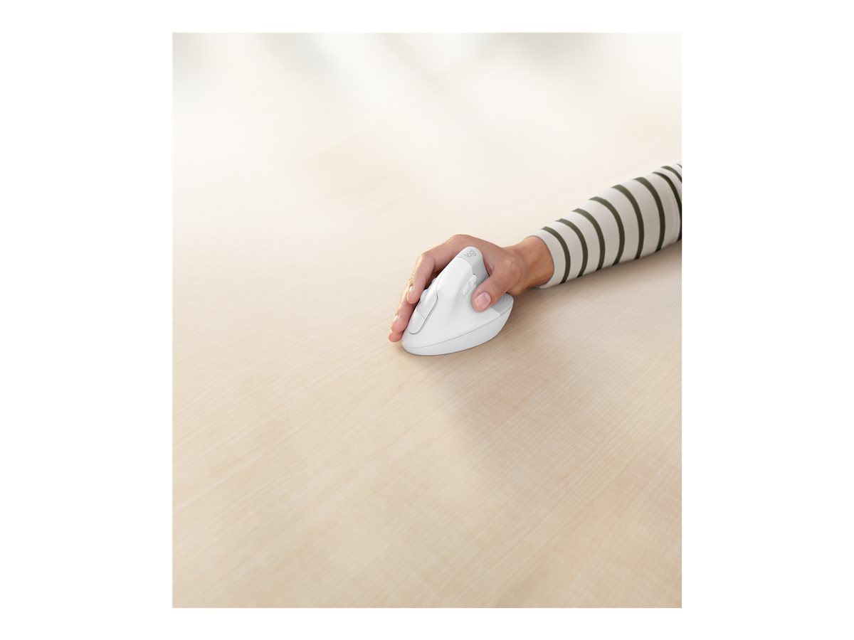 Logitech Lift for Business - vertikální myš - Bluetooth, 2.4 GHz - bělavá – foto 7
