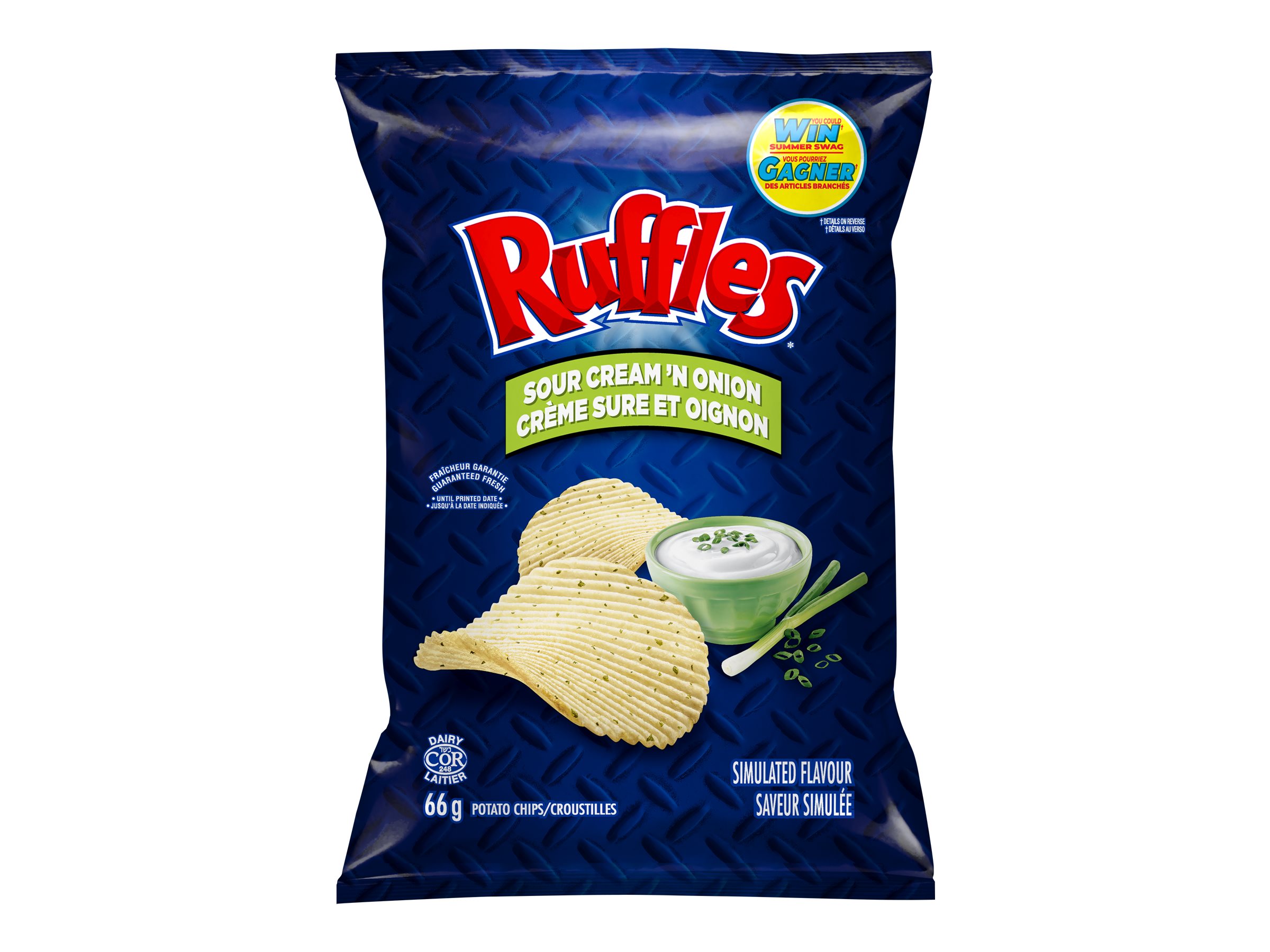 Ruffles Potato Chips - Sour Cream 'N Onion - 66g