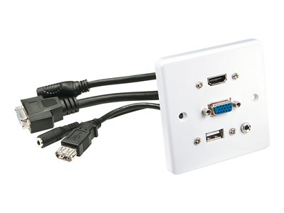 Prise murale VGA/HDMI/USB/Jack 3,5mm Stéréo