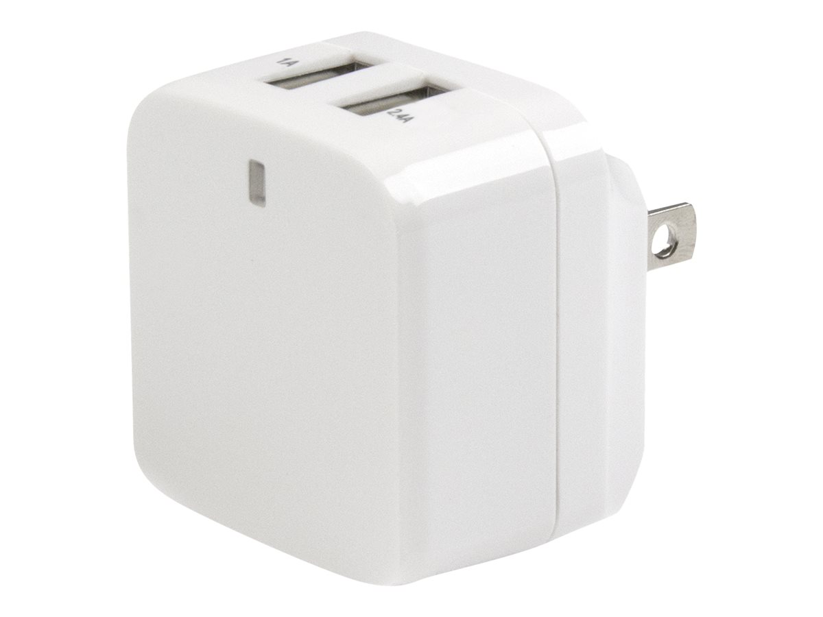 StarTech.com Dual Port USB Wall Charger 17W/3.4A - Travel Charger 110V/220V síťový adaptér - USB - 17 Watt – foto 2