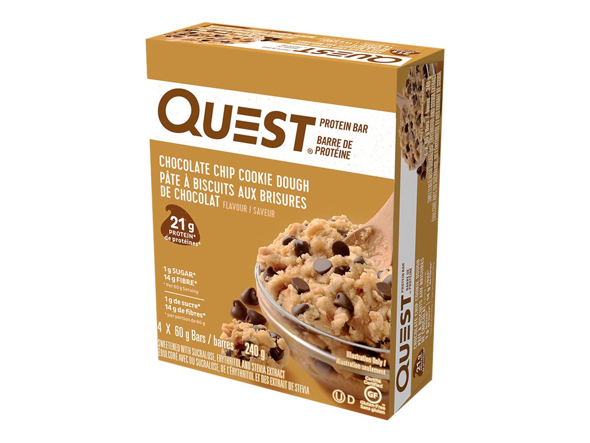 Quest Protein Bar - Chocolate Chip Cookie Dough - 4X60g