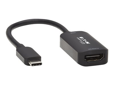 Eaton Tripp Lite Series USB C to 4K 60Hz HDMI Adapter, HDR, DP 1.4 Alt Mode, HDCP 2.2, Black