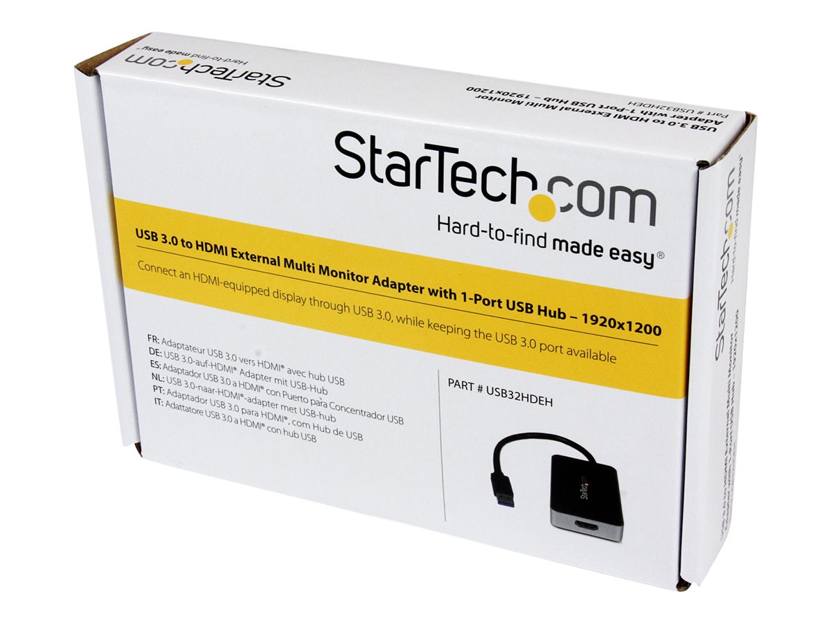 StarTech.com USB 3.0 to HDMI & DVI Adapter with 1x USB Port - External Video & Graphics Card Adapter - Dual Monitor Hub - Supports Windows (USB32HDEH) - dokovací stanice - USB 3.0 - HDMI - kompatibilní s TAA – foto 5