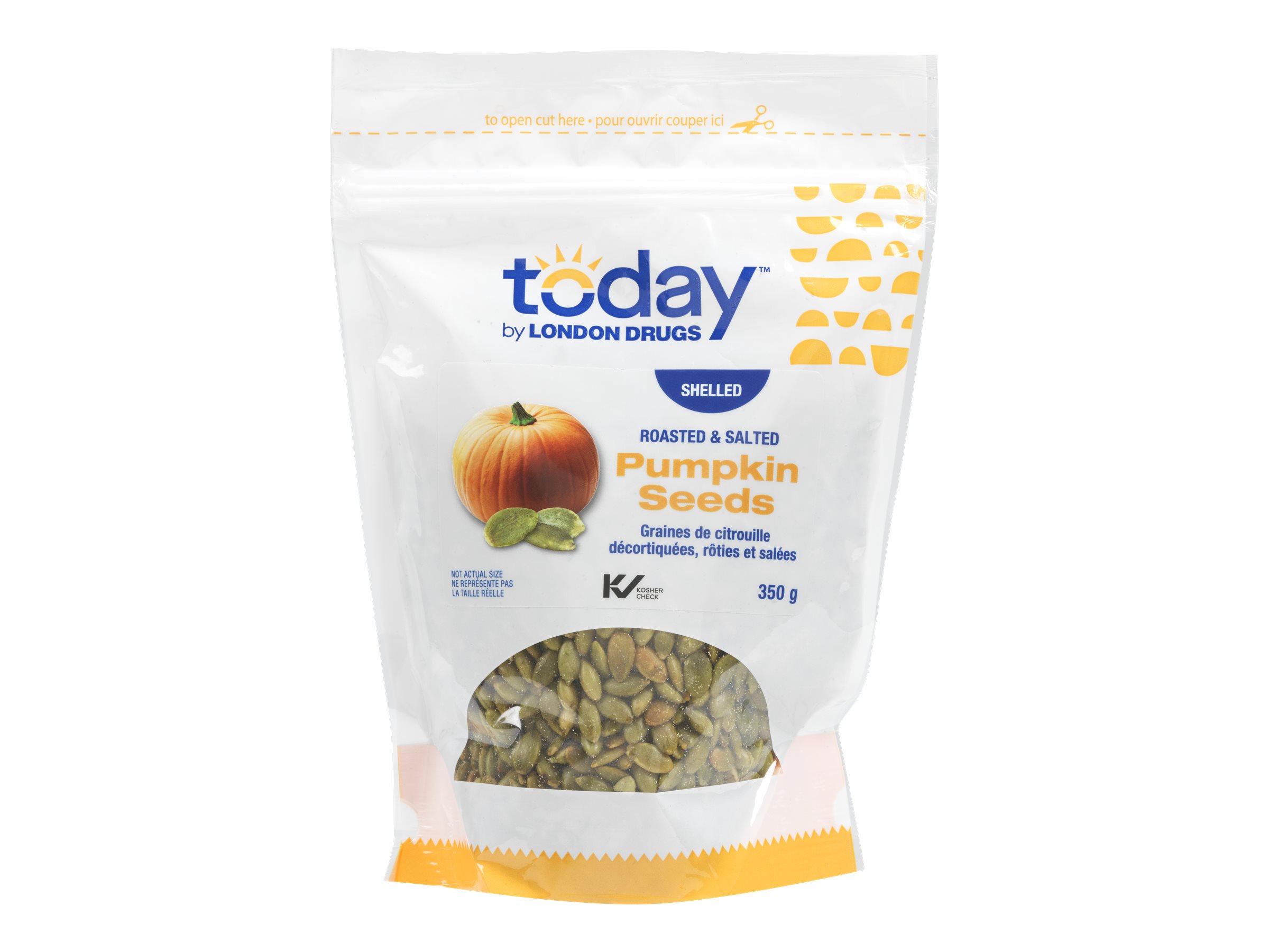 Today by London Drugs Roasted & Salted - Shelled pumpkin seeds - 350 g - dark green