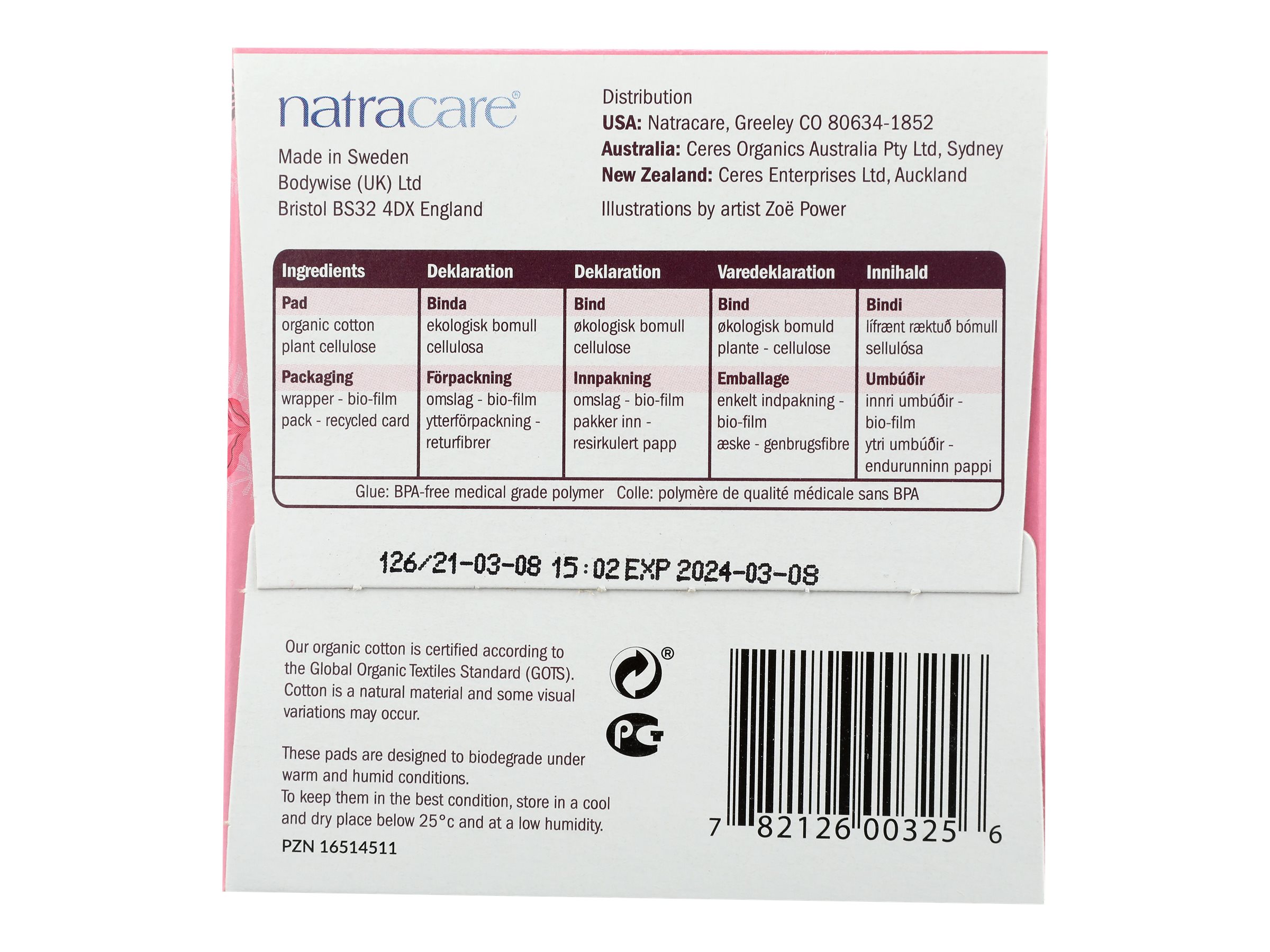 Natracare Organic Ultra Extra Long Pads, 8 pc - Your Health Food Store and  So Much More!
