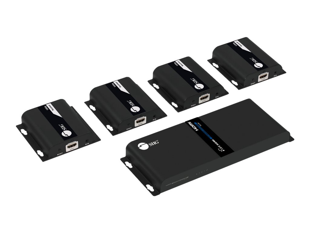 SIIG 1x4 1080p HDMI Splitter HDbitT over IP Extender Kit
