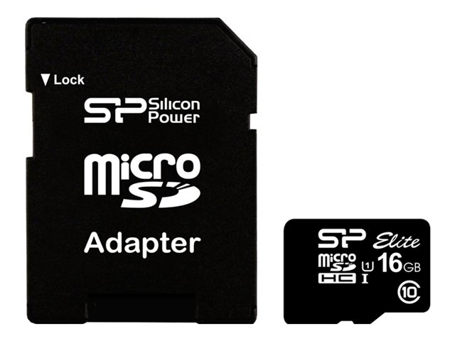 SILICON POWER Micro SDHC 16Go + Adapter