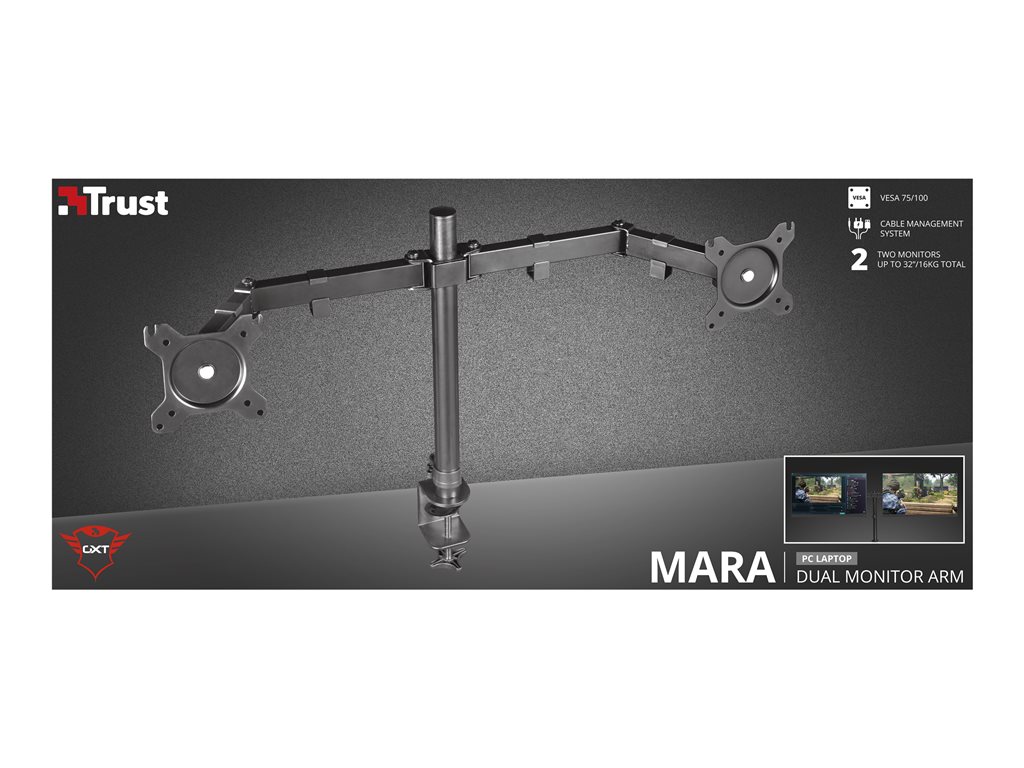 TRUST Support articulé MARA pour 2écrans