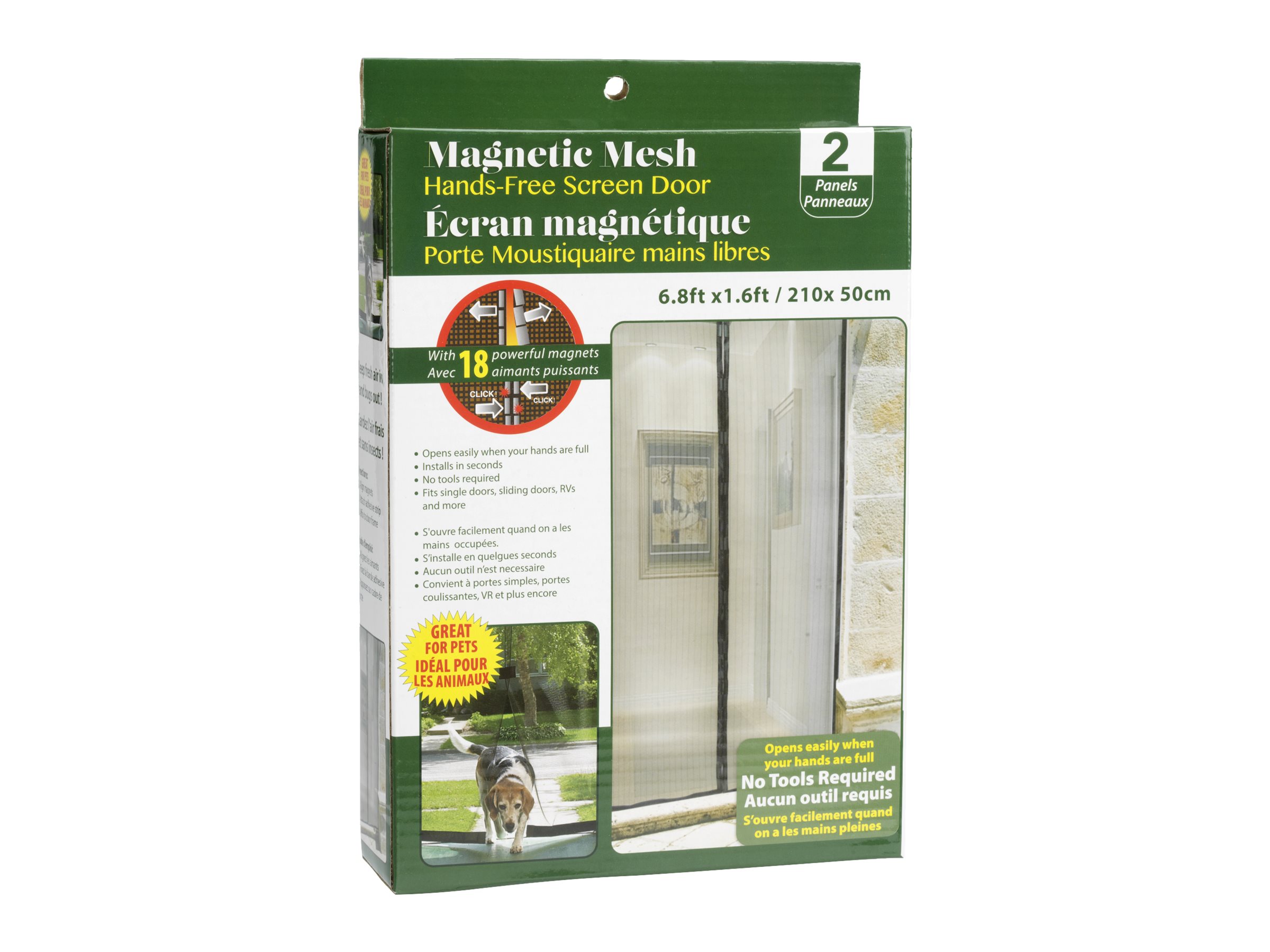 Magnetic Mesh Hands-Free Patio Screen Door - 2x1m