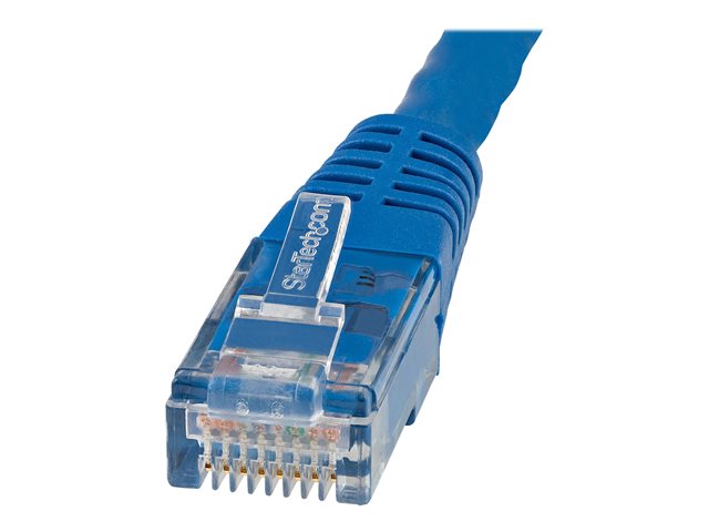 StarTech.com 1ft CAT6 Ethernet Cable, 10 Gigabit Molded RJ45 650MHz 100W PoE Patch Cord, CAT 6 10GbE UTP Network Cable with Strain Relief, Blue, Fluke Tested/Wiring is UL Certified/TIA - Category 6 - 24AWG (C6PATCH1BL)