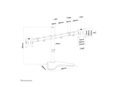NEOMOUNTS FPMA-D550DDBLACK Dual-Deskstan Optionen & Zubehör