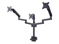 StarTech.com Triple Monitor Desk Mount For Up To Three 27in Screens, VESA 75x75/100x100, Tool-Less Arm Adjustments, C-Clamp/Grommet Mount, Spring-Assisted Arms