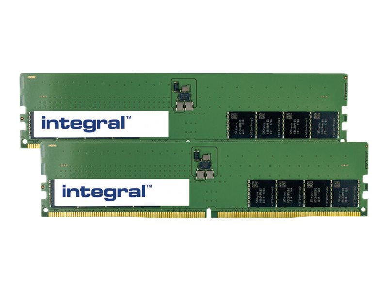 An image of Integral - DDR5 - kit - 64 GB: 2 x 32 GB - DIMM 288-pin - 4800 MHz / PC5-38400 - unbuffered