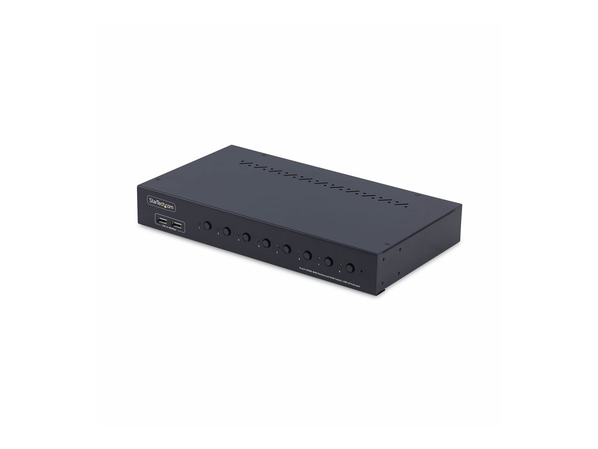StarTech.com 8-Port HDMI KVM Switch w/1U Rack Mount Kit, 4K 60Hz - přepínač KVM - 8 porty - kompatibilní s TAA