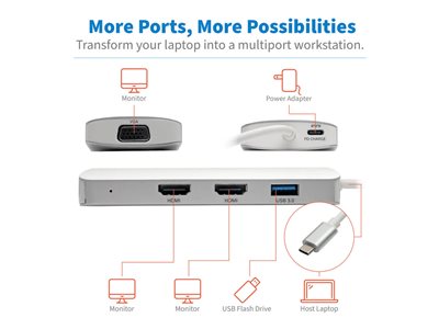 EATON TRIPPLITE USB-C Dock Triple Disp - U442-DOCK12-S