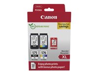 Canon PG-575XL/CL-576XL Photo Paper Value Pack - 2-pack - High Yield - black, colour (cyan, magenta, yellow) - original - ink