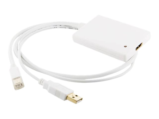 4WORLD 08753 4World Adapter mini DisplayPort [M] + USB [M] > HDMI [F], 0.5m, biały