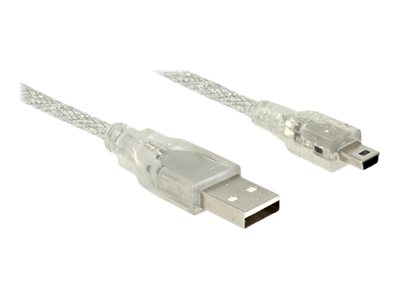 USB Kabel Delock A -> Mini-B St/St 1.00m transparent - 83905