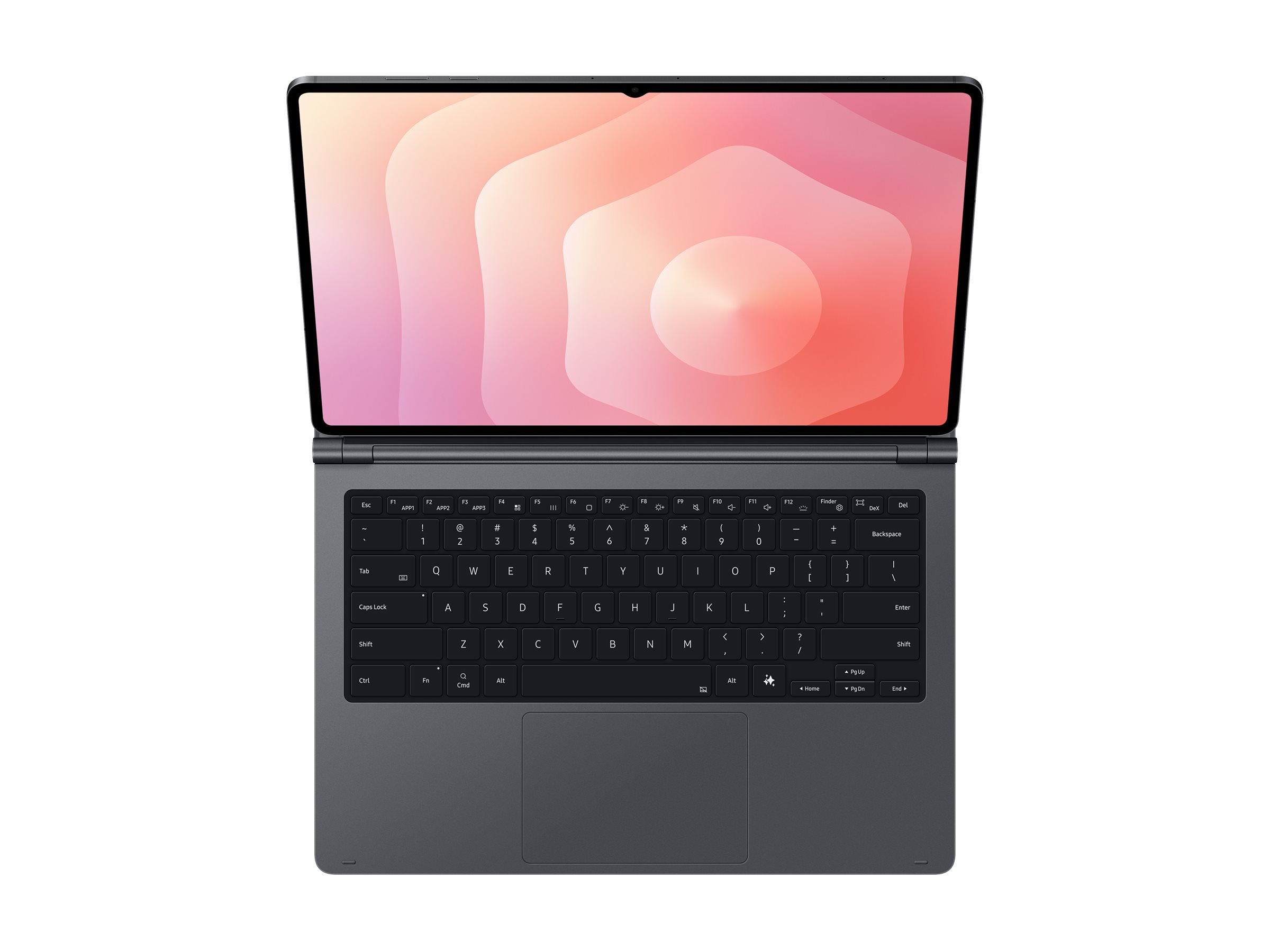 Samsung EF-DX935 keyboard with trackpad grey Input Product shot with extra item(s) Left-angle 78829