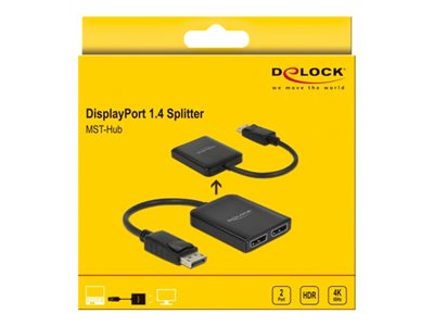 DELOCK Splitter DisplayPort 1.4 St 2x DisplayPort Bu 4k 60Hz DELOCK Splitter DisplayPort 1.4 St 2x DisplayPort Bu 4k 60Hz