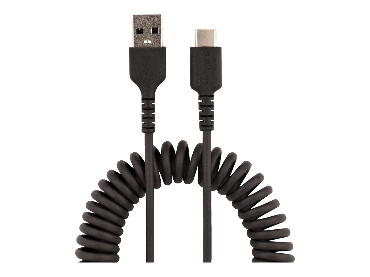 StarTech.com 3ft (1m) USB A to C Charging Cable, Coiled Heavy Duty Fast Charge & Sync USB-C Cable, High Quality USB 2.0 A to Type-C, Rugged Aramid Fiber, TPE, 3A, S20, iPad, Pixel - Durable Male to Male USB, Black - USB kabel typ C - USB do USB-C - 1 m – foto 7