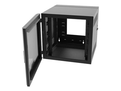 Legrand 18RU Swing-Out Wall-Mount Cabinet with Plexiglass Door-Black-TAA Cabinet 
