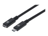 Manhattan USB 3.2 Gen 1 / Thunderbolt 3 USB Type-C forlængerkabel 1m Sort