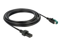 DeLOCK 8 pin USB PlusPower (12 V) (male) - 8-pins (2x4) PoweredUSB Remote Side (male) Sort 4m Forstærket USB kabel