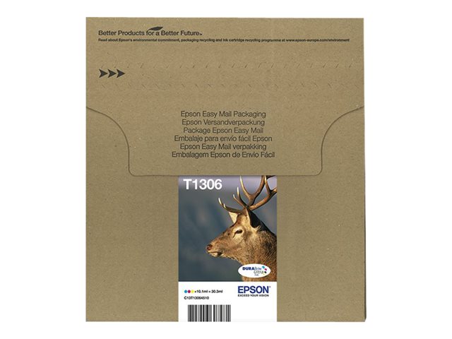 Image of Epson T1306 Multipack Easy Mail Packaging - 3-pack - yellow, cyan, magenta - original - ink cartridge