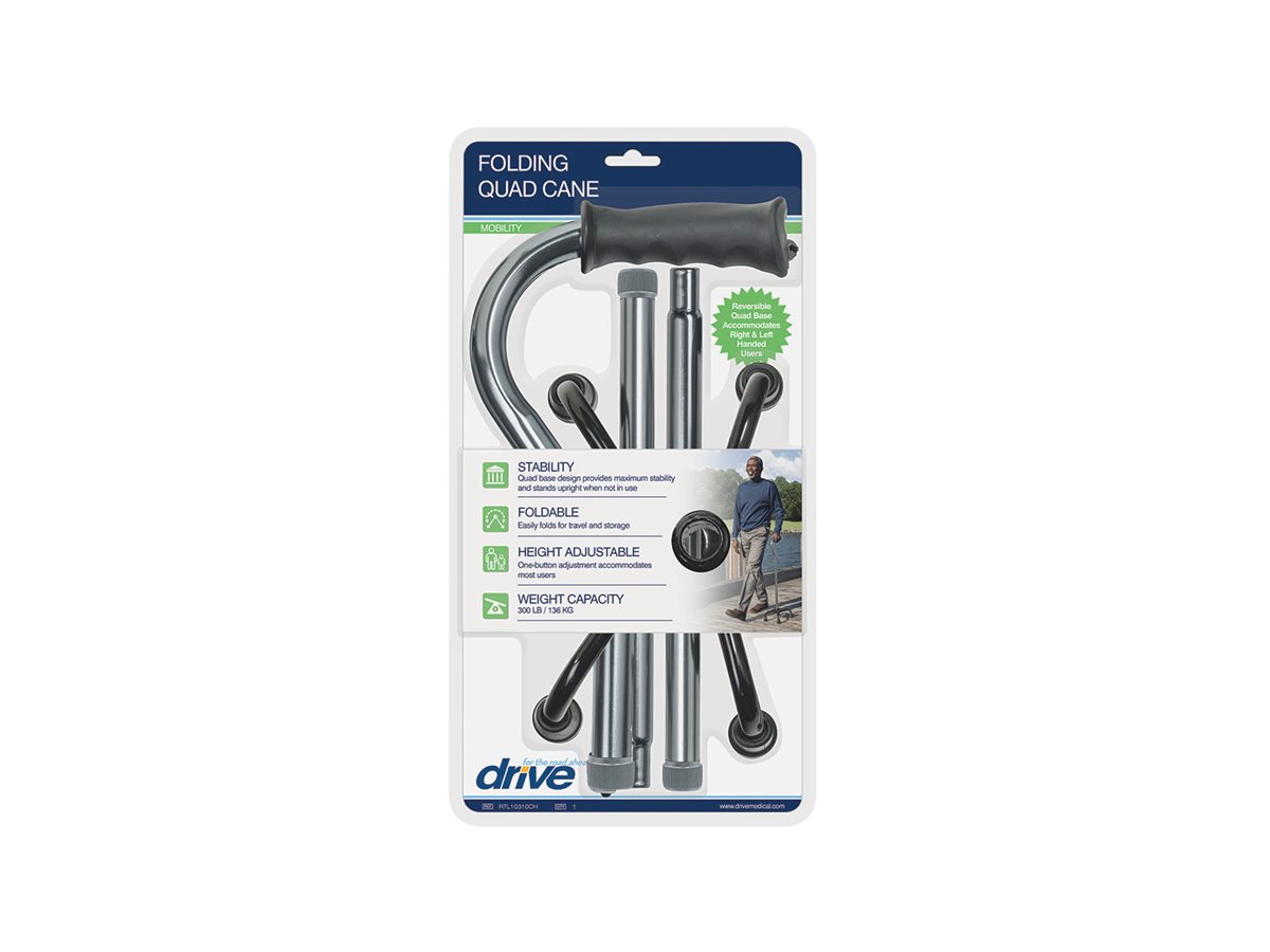 Drive Quad Cane - Charcoal