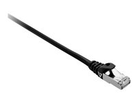 V7 CAT 7 Kabel med afskærmning med folie og kobberfletning (SFTP 2m Patchkabel Sort
