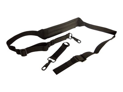 SHOULDER STRAP, BREAK-AWAY, BLACK NYLON, ADJUSTABLE TO 56 INCHES. SAFETY RELEASE